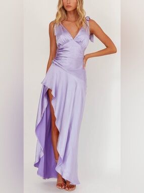 Selfie Leslie Aquila Tied Shoulder High-Low Hem Dress Lilac